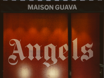 Maison Guava storefront with a red window and "Angels" lettering